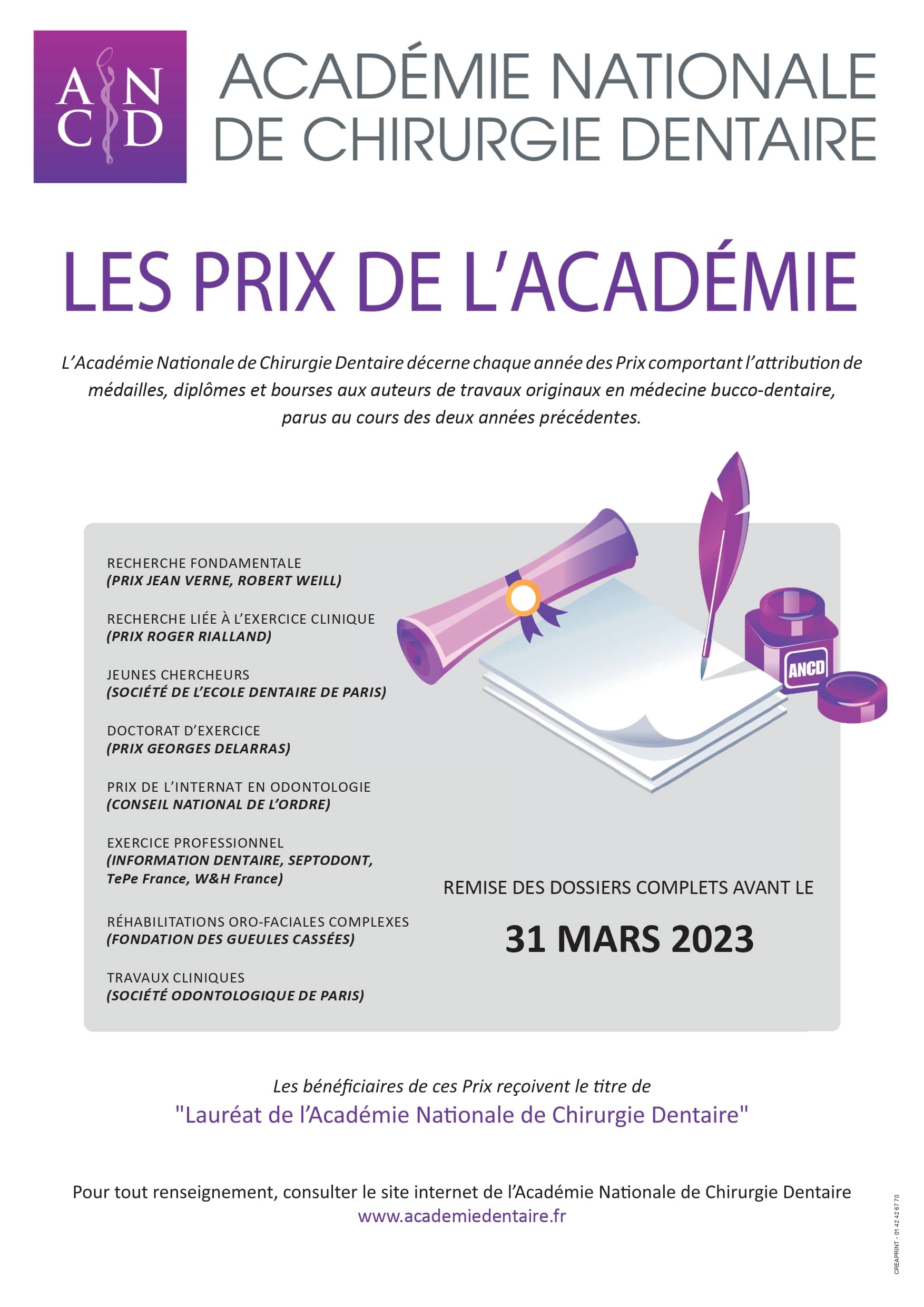 PRIX ACADEMIE ODONTOLOGIE